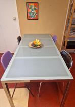 Glazen Ikea tafel gratis af te halen, Huis en Inrichting, Tafels | Eettafels, Ophalen, Gebruikt, 50 tot 100 cm, 150 tot 200 cm