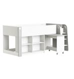 ZGAN Halfhoogslaper Wit/Grijs, Ophalen, Eenpersoons, Zo goed als nieuw, 90 cm