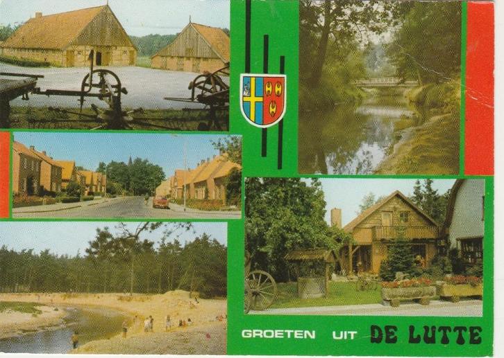 DE LUTTE Boerderij Straat Lutterzand Dinkel Groeten, Verzamelen, Ansichtkaarten | Nederland, Gelopen, Overijssel, 1960 tot 1980