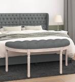 Nieuw half rond bankje grijs stof hal bank slaapkamer 2 pers, Huis en Inrichting, Hout, Minder dan 75 cm, Ophalen of Verzenden