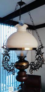Antiek elektrische lamp olielamp met dimmer koper glas, Ophalen