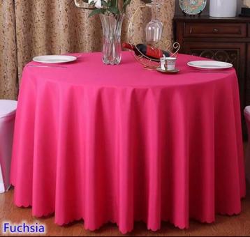 Tafelkleden fuschia/roze rond beschikbaar voor biedingen