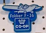 Kunststof Fokker F-36 CO-OP Speldje, Ophalen of Verzenden, Gebruikt, Transport, Speldje of Pin