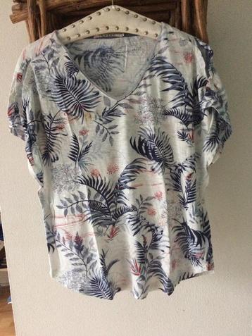 Zomers 10 feet shirt meet palm print blauwtinten mt S beschikbaar voor biedingen