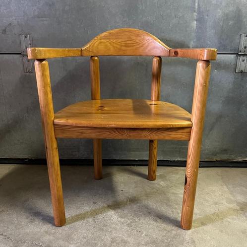 Vintage grenen hout armstoel jaren 70 80 Scandinavisch, Huis en Inrichting, Stoelen, Gebruikt, Eén, Hout, Overige materialen, Overige kleuren