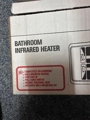Infrarood heater badkamer beschikbaar voor biedingen