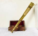Vintage Antiek scheeps Telescoop 20e eeuw messing Longue-vue, Gebruikt, Ophalen of Verzenden, A, A