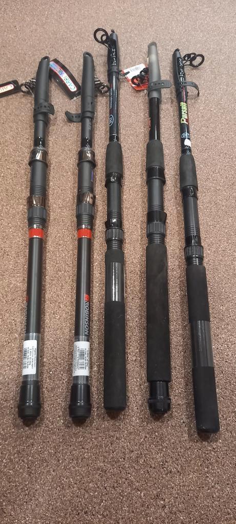 5x Telescopische Werphengel 2,1 - 2,4mtr., Watersport en Boten, Hengelsport | Algemeen, Nieuw, Werphengel, Ophalen of Verzenden