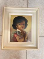 Schilderij Meisje met hond, Antiek en Kunst, Ophalen of Verzenden