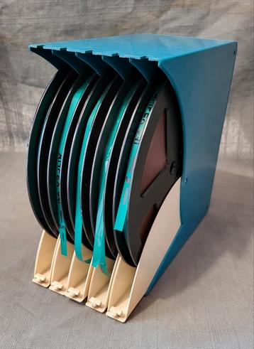 5x Ampex 041 tape on 18cm reel in kunststof  opbergboxen  beschikbaar voor biedingen