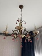 Koperen Porseleinen Lamp met Bloemen, Ophalen, Gebruikt, Metaal