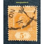 Straits Settlements 1906 ev KEVII 5C gebruikt, Postzegels en Munten, Postzegels | Azië, Verzenden, Gestempeld, Zuidoost-Azië