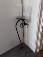 IJzeren kaarsenhouder voor aan de muur, Ophalen, Zwart, Metaal, 25 tot 50 cm