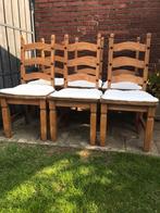 Te koop 6 massief grenen eetkamerstoelen, Huis en Inrichting, Ophalen, Bruin, Zo goed als nieuw, Mexicaanse stijl