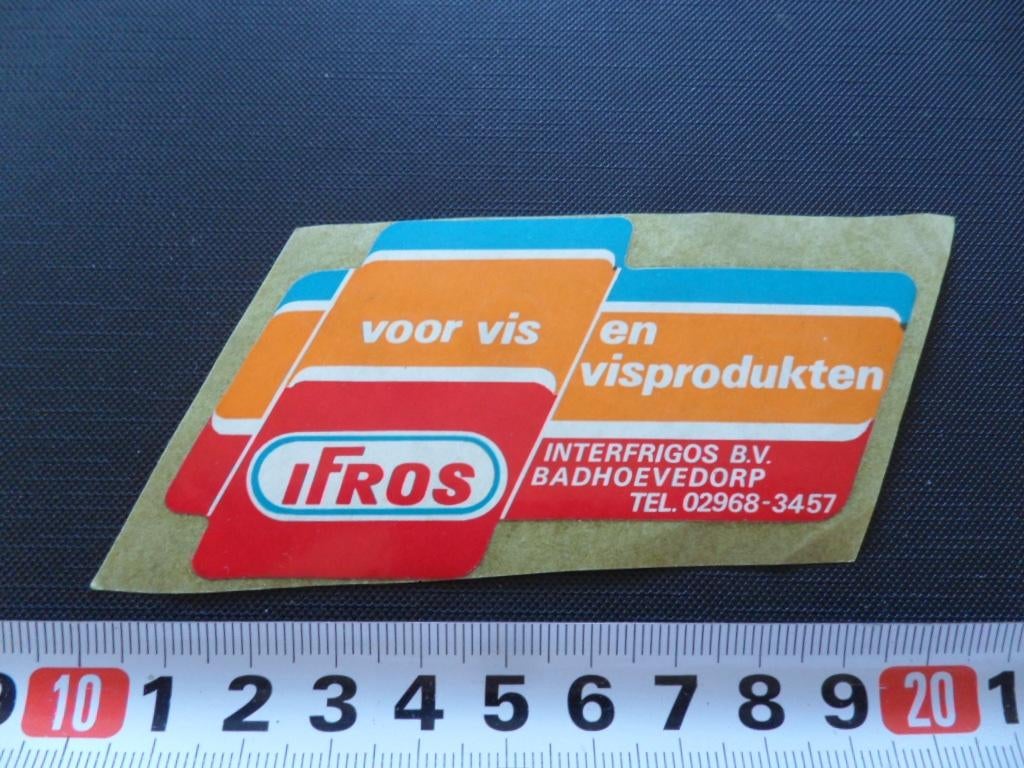 sticker badhoevedorp INTERFRIGOS BV Ifros vis visprodukten, Verzamelen, Stickers, Ophalen, Zo goed als nieuw
