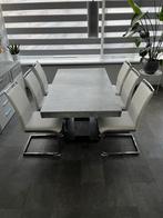 Eettafel met 6 stoelen, Gebruikt, 100 tot 150 cm, Ophalen of Verzenden, Vijf personen of meer