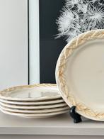 Gebroken witte  - beige naturel diner borden 6 x, Keramiek, Ophalen of Verzenden, Zo goed als nieuw, Bord(en)