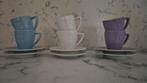 Nespresso espresso kopjes 2x wit, 2x blauw, 2x lila, Ophalen of Verzenden, Zo goed als nieuw, Overige stijlen, Kop(pen) en/of Schotel(s)