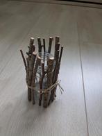 Waxinelicht houders/ vaasjes met takken ter decoratie., Ophalen, Gebruikt, Overige kleuren, Glas