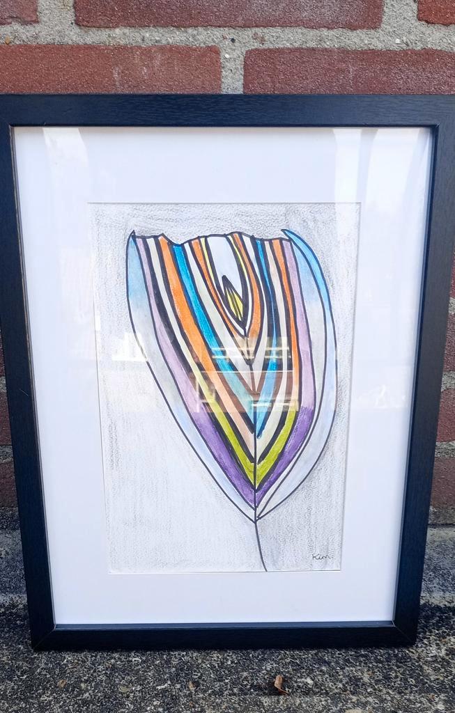 Kleurrijk Abstract Schilderij, Antiek en Kunst, Kunst | Tekeningen en Foto's, Ophalen