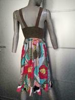 B281 Dept jurk linnen olijf-groen Maat XS=34 jurkje roze, Kleding | Dames, Jurken, Ophalen of Verzenden, Zo goed als nieuw, Knielengte