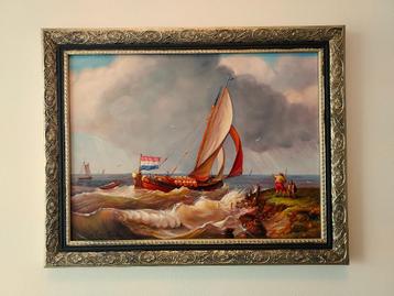 Historische zeilboot langs de kust-Alfonso Moreno(1947-) beschikbaar voor biedingen