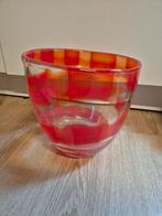 Rood gestreepte vaas 25 cm hoog, Huis en Inrichting, Woonaccessoires | Vazen, Ophalen of Verzenden