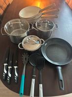 Pannenset 13 delig, Huis en Inrichting, Keuken | Potten en Pannen, Ophalen, Gebruikt, Rvs, Pannenset