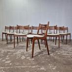 K.S. Møbler vintage jaren 60 Deense eetkamerstoel teak 60's, Huis en Inrichting, Stoelen, Ophalen, Bruin, Zo goed als nieuw, Stof
