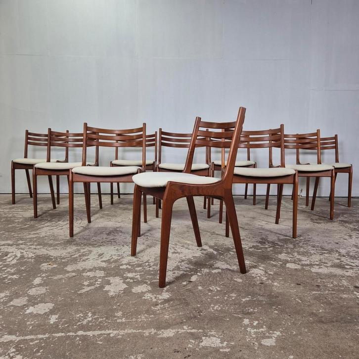 K.S. Møbler vintage jaren 60 Deense eetkamerstoel teak 60's, Huis en Inrichting, Stoelen, Zo goed als nieuw, Vijf, Zes of meer stoelen