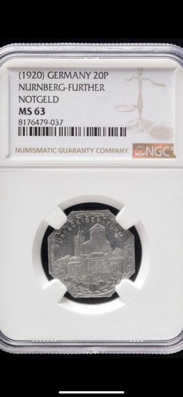 3 slabs ngc ms 62 63 noodgeld duitsland 1920 nurnberg beschikbaar voor biedingen