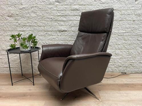 Hjort Knudsen Verstelbare relax fauteuil relaxstoel leer, Huis en Inrichting, Fauteuils, Zo goed als nieuw, Leer, 50 tot 75 cm