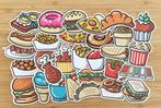 Eten, patat, hamburgers, ijsjes, cupcake, hotdog stickers, Nieuw, Ophalen of Verzenden, Meerdere stickers
