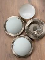 RVS Plafondlampen Ikea, Huis en Inrichting, Lampen | Plafondlampen, Ophalen of Verzenden, Gebruikt, Glas