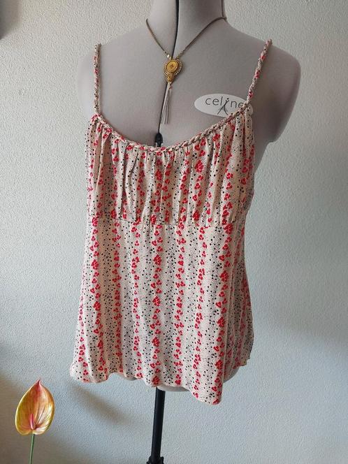 Free People rood wit topje L, Kleding | Dames, Tops, Zo goed als nieuw, Maat 42/44 (L), Rood, Zonder mouw, Ophalen of Verzenden