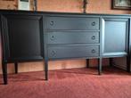 Prachtig zwart eikenhouten dressoir op poten., Ophalen, Zo goed als nieuw, 50 tot 75 cm, 200 cm of meer