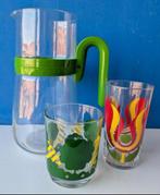 Retro sap- of waterkan en glazen, Huis en Inrichting, Glas of Glazen, Gebruikt, Ophalen of Verzenden, Glas