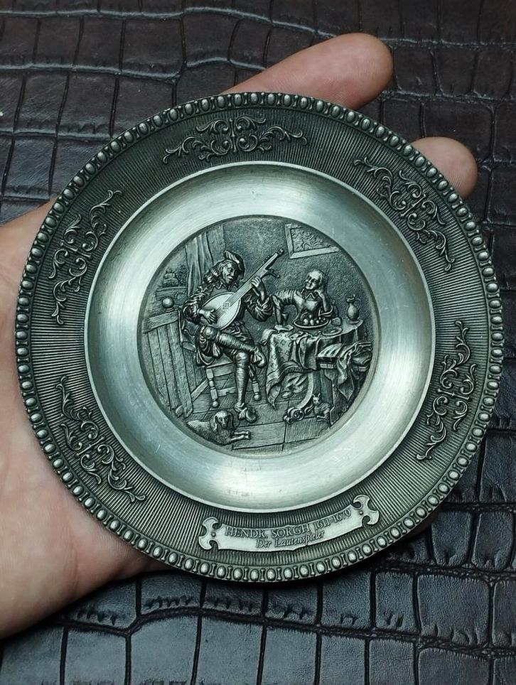 Vintage tinnen wandbord voor uw verzameling, Antiek en Kunst, Antiek | Tin, Ophalen of Verzenden