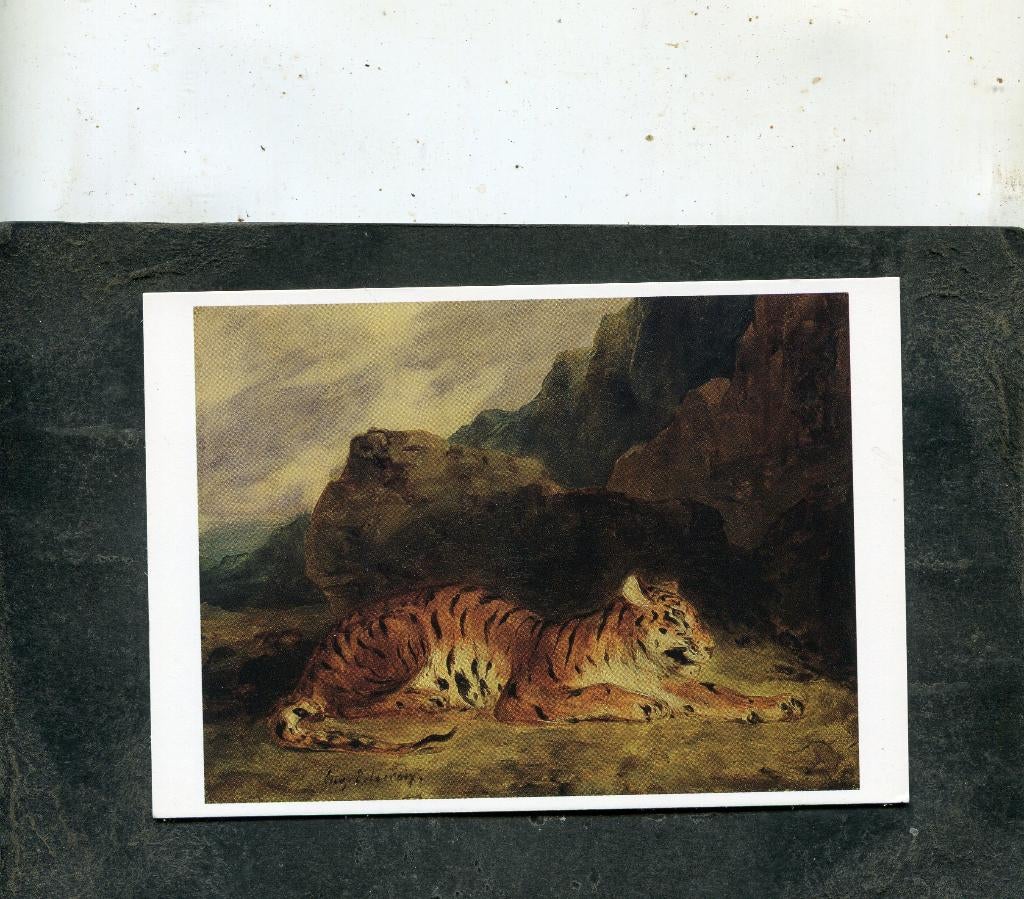 Ansicht Eugene Delacroix - Tigre couché pres de son antre, Verzamelen, Verzenden, 1980 tot heden, Ongelopen