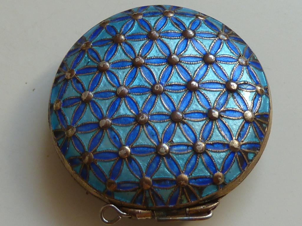 19e eeuw antiek doosje, cloisonné emaille, Parthenon miniat., Verzenden