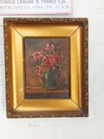 Prachtig oud Brocante bloem schilderijtje in Bois-Doré lijst, Ophalen of Verzenden