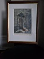 Schilderij van stadhuis Rothenburg ets, Ophalen of Verzenden