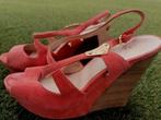 Platform sleehak Liu. Jo zalm suède sandaal maat 40 zgan, Liu Jo, Zo goed als nieuw, Roze, Sandalen of Muiltjes