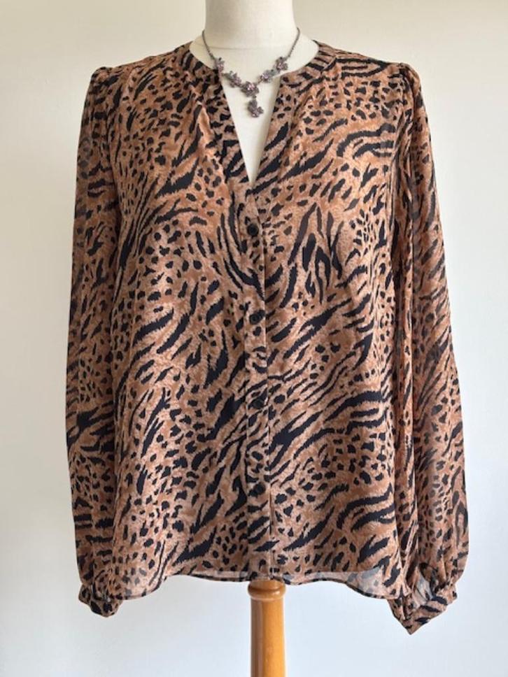 Forever New Milly blouse met dierenprint nieuw maat 44, Kleding | Dames, Blouses en Tunieken, Nieuw, Maat 42/44 (L), Bruin, Ophalen of Verzenden