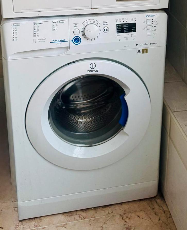 Indesit Innex wasmachine – 7kg, 1400 toeren, Witgoed en Apparatuur, Wasmachines, Gebruikt, Bovenlader, 6 tot 8 kg, 85 tot 90 cm