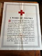 WO2 Poster American Red Cross Groot formaat War Funds 1943, Verzenden, Luchtmacht, Amerika, Boek of Tijdschrift