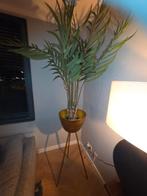 2 maal Kunstplant in gouden pot, Huis en Inrichting, Kamerplanten, Palm, In pot, Minder dan 100 cm, Groene kamerplant