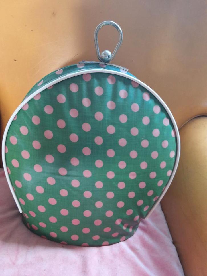 Vintage Groene theemuts Roze Stippen originele jr 70 design, Antiek en Kunst, Kunst | Designobjecten, Ophalen of Verzenden