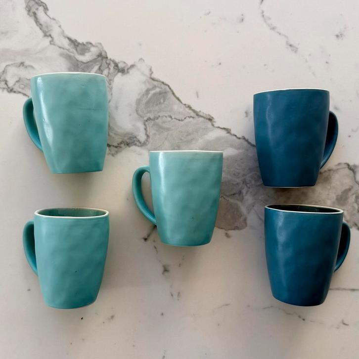 ✅ 5 x Jewel Mokken (Action) Servies, Huis en Inrichting, Keuken | Servies, Zo goed als nieuw, Kop(pen) en/of Schotel(s), Overige stijlen