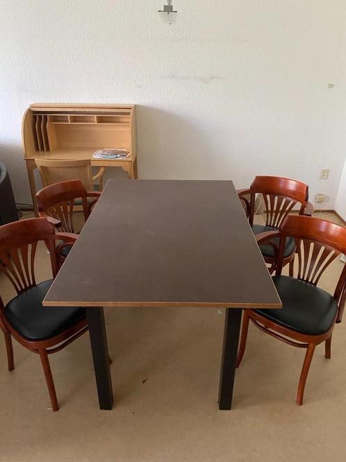 Eettafel met 4 stoelen, Huis en Inrichting, Tafels | Eettafels, Gebruikt, 50 tot 100 cm, 100 tot 150 cm, Vier personen, Rechthoekig